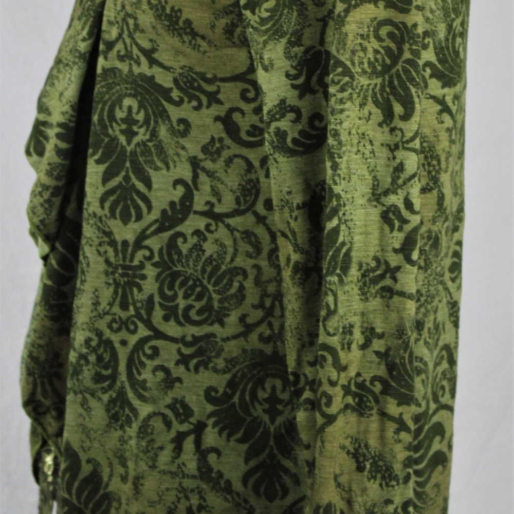 Prairie Cotton Kimona-Style Open Front Forest Green Jacket, S - Picture 3 of 3